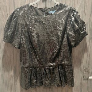 Black Sparkle Peplum Top